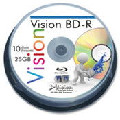 Blu-Ray Disc, 6x, 25GB Branded/Jewel Case. 10 EA/PK.