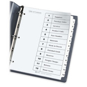 Index Dividers, Classic, 8-1/2"x11", 1-12 Tab, Black/White. 1 ST/PK.