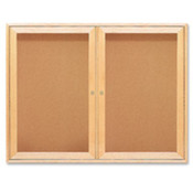 Cork Boards, 2 Door, 36"x48", Oak Frame. 1 EA/CT.