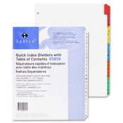 Index Dividers,w/ Table of Contents, A-Z,  White