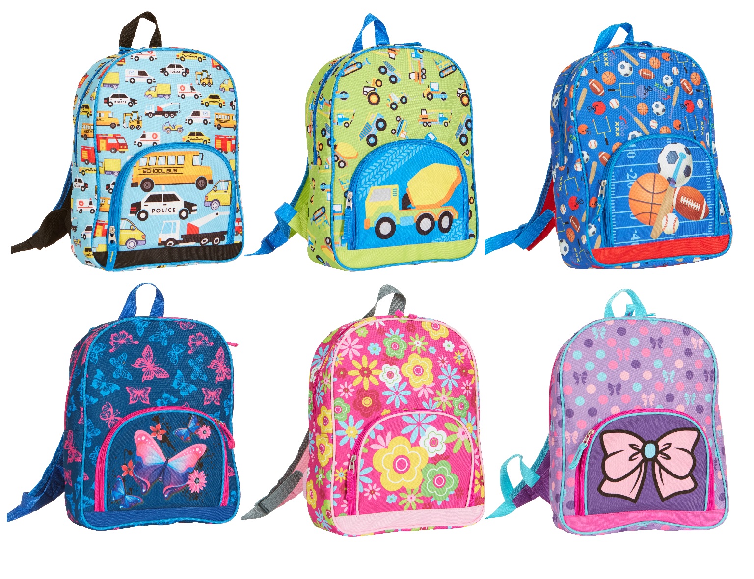 Wholesale 14" Character Backpacks 6 Assorted Characters (SKU 2335539) DollarDays