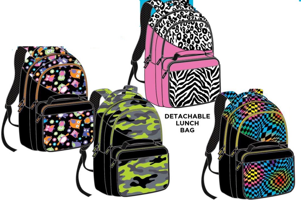 Wholesale Deluxe Printed Backpack with Bonus Lunch Bag (SKU 1945942