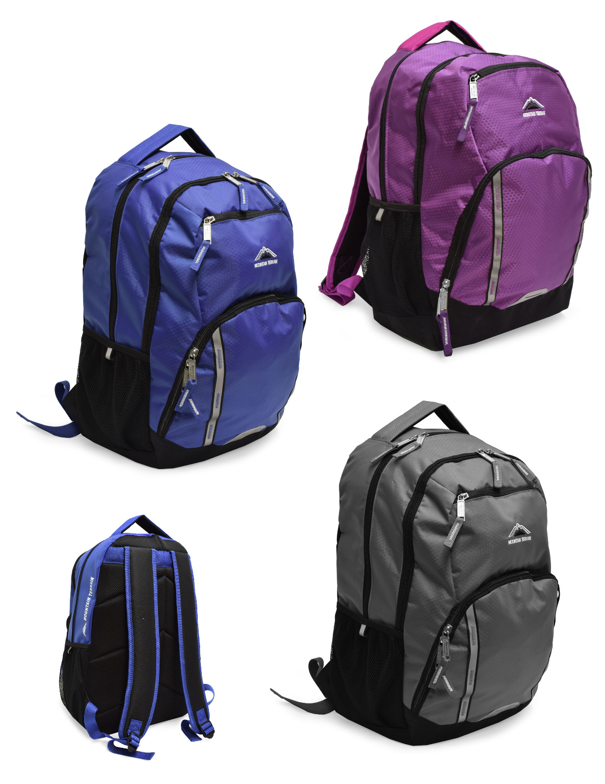 Wholesale Mountain Terrain Premium Backpack 4 Assorted Colors