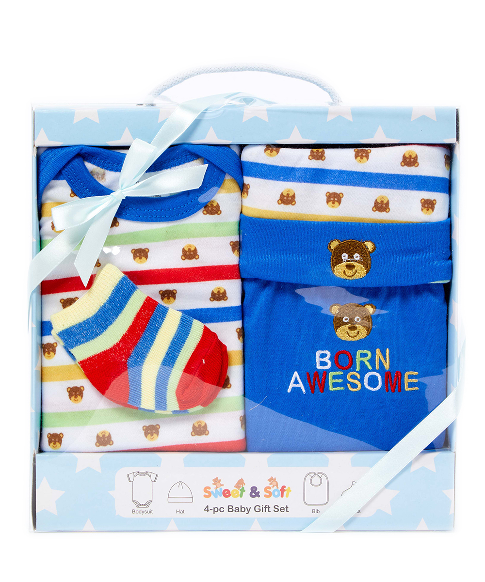 Wholesale Baby Boys' Clothes Set 4 Pieces, Blue, Print DollarDays