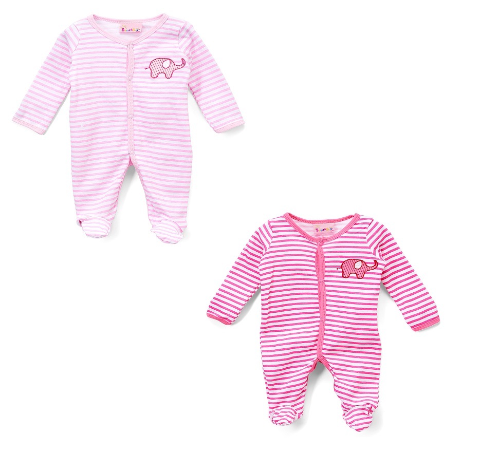 Wholesale Preemie Baby Girls' Sleep N' Play Pajamas Elephant