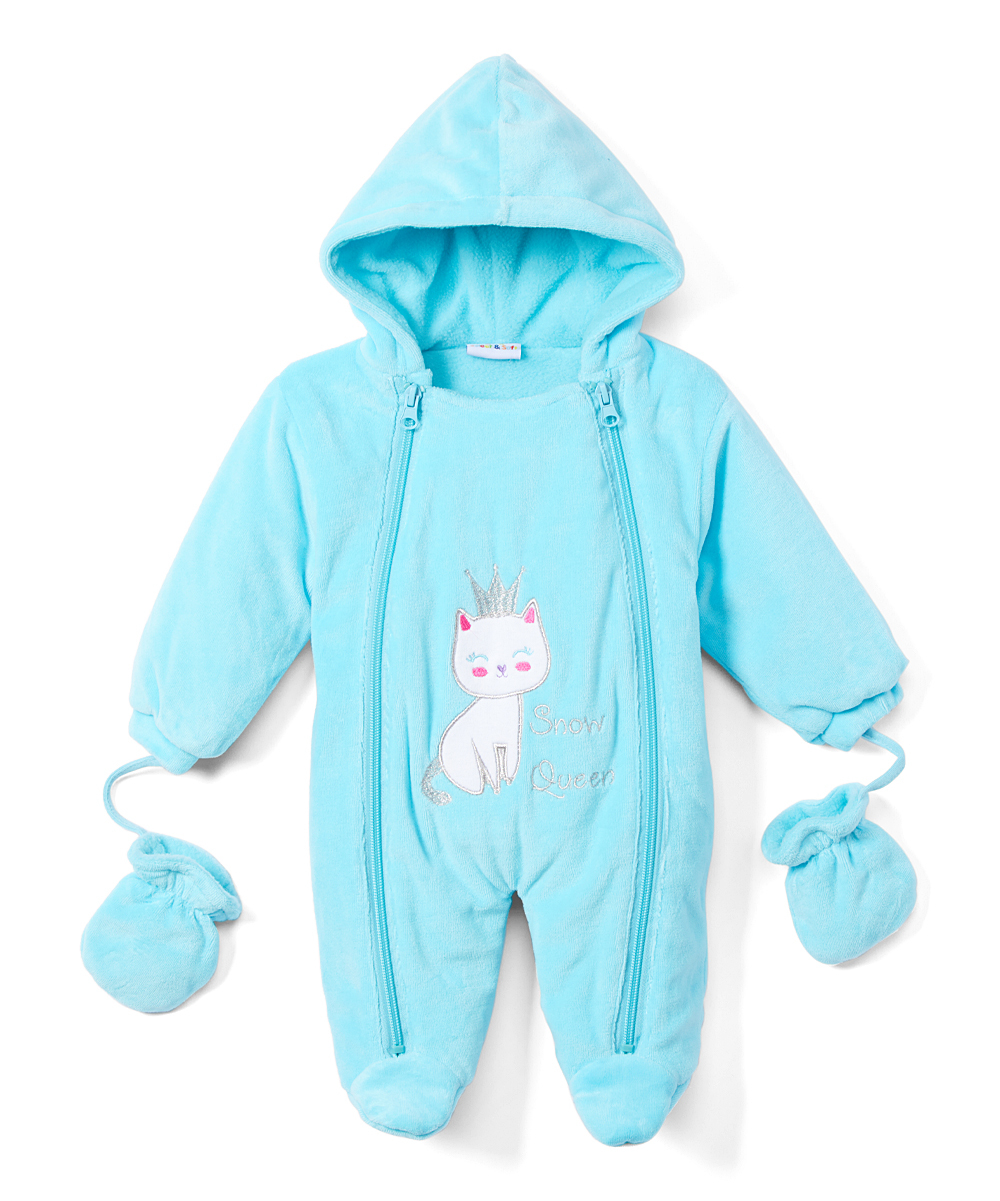 Wholesale Newborn Girls' Snowsuit Turquoise, Kitty, 09M