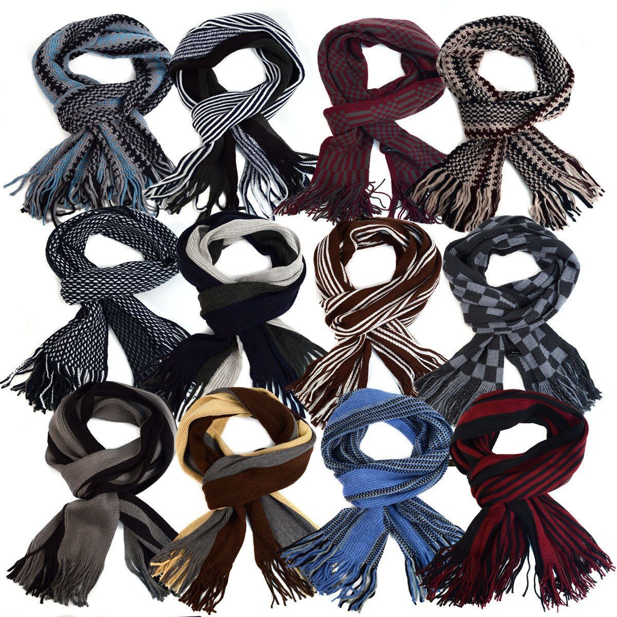 Wholesale 60 Piece Acrylic Scottish Scarf Assorted Pack