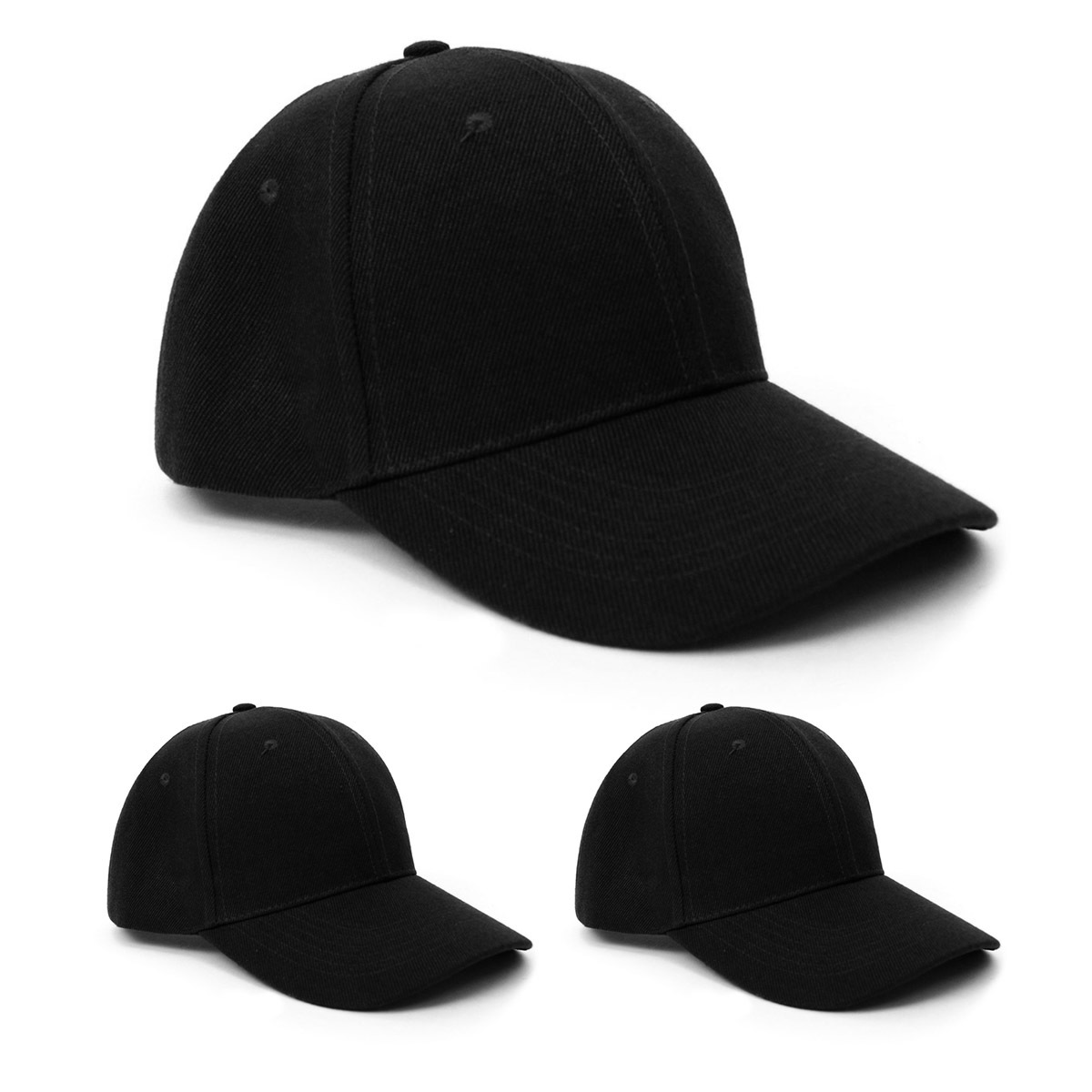 Wholesale Plain Black Baseball Caps Adjustable, 192 DollarDays