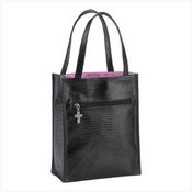 Black Cross Charm Tote