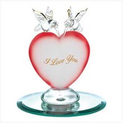 Hummingbird Heart Glass Figuri