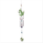 Painted Metal Frog Wind Chime