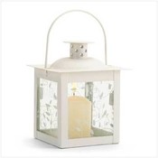 Ivory Color Glass Lantern-Sm