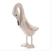 Antique Ivory Wood Duck Decor
