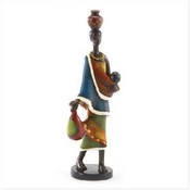 African Mother W/Baby Figurine