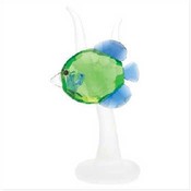 Green Fish Crystal Cut Figurine