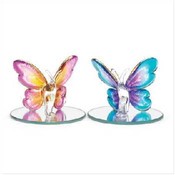 2 Piece Set -  Small Glass Butterflies