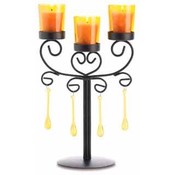 Beaded Amber Candelabra
