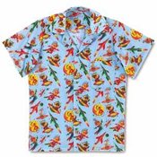 Space Cadet Boy`s Camp Shirt -Large