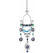 Blue Jeweled Candle Holder