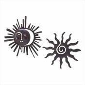 Tribal Sun Deco Plaques - 2 Piece Set