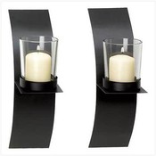 Mod Art Candle Sconce Duo