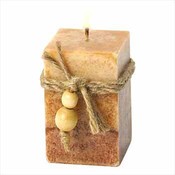 Rustic Wood Squared Votive Candle