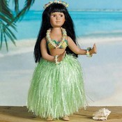 Porcelain Hula Girl Doll