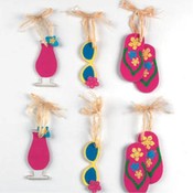 Wood Luau Ornaments