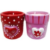 Valentine Flower Pot Candles