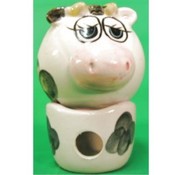 Ceramic Chubby Cow Potpourri Pot