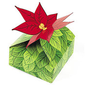 3D Cardboard Poinsettia Gift Boxes