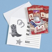 Western Party Invitations with Envelopes (8 pc) Wholesale Bulk