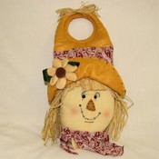 Stuffed Scarecrow Head Door Hanger