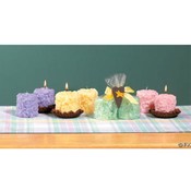Pastel Nubby Candles with Tray