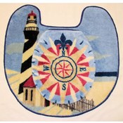 Lighthouse Bathroom Rug and Nautical Toilet Cover