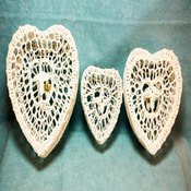 Crocheted Heart Boxes set of 3