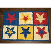 Hooked Rug with Stars