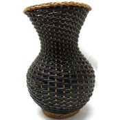 Black and Blue Rattan Basket