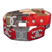 Women's Fashion CC Label Belt w/Rhinestones