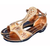 Women's Sequined Bronze Sandals