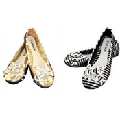 Womens Striped Ballad Shoes-black/white