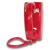 RED NO DIAL WALL PHONE WITH RINGER