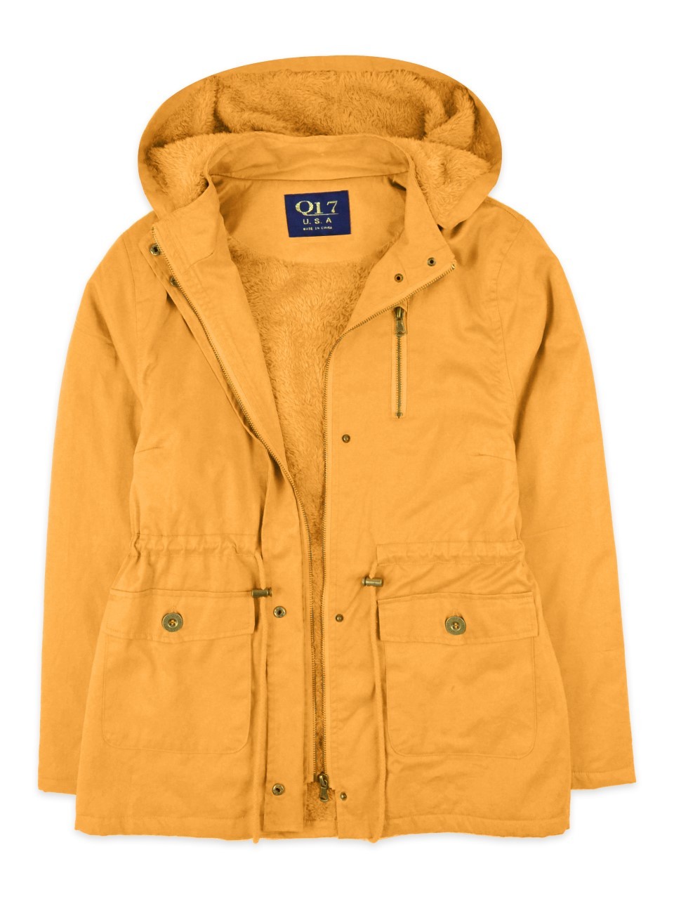 Wholesale Women's Anorak Jacket with Sherpa Lining Mustard (SKU