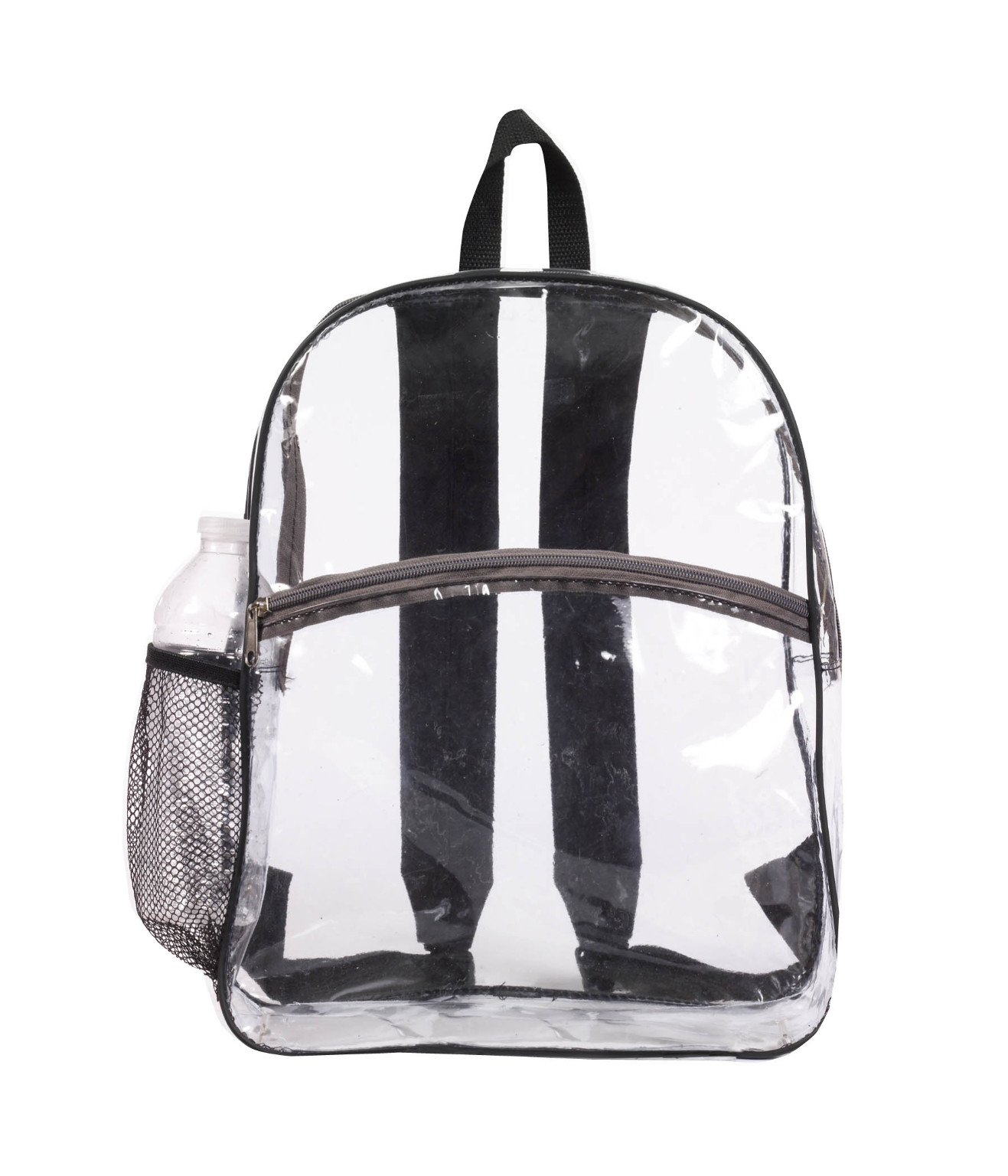 Wholesale Clear Backpacks Black Trim, 25 Count DollarDays
