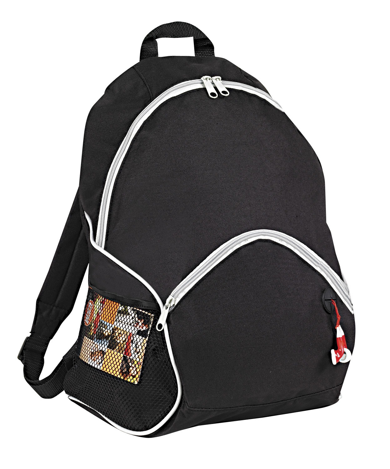 Wholesale 16" Classic Black Backpack 2 Side Mesh Pockets