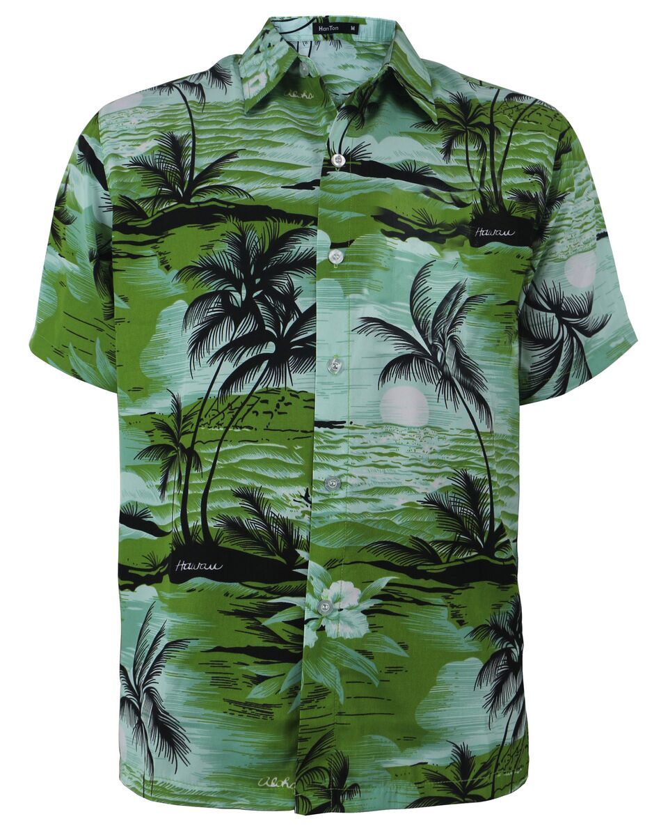 Wholesale Men's Hawaiian Shirts Green, S 2 X DollarDays