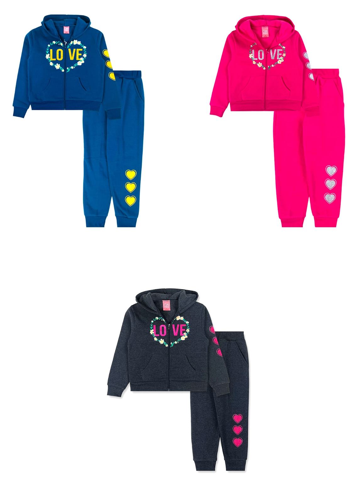 Hind Girls 4-Piece Active Sets - Fleece Hoodies & Joggers Sweatpants Outfits
