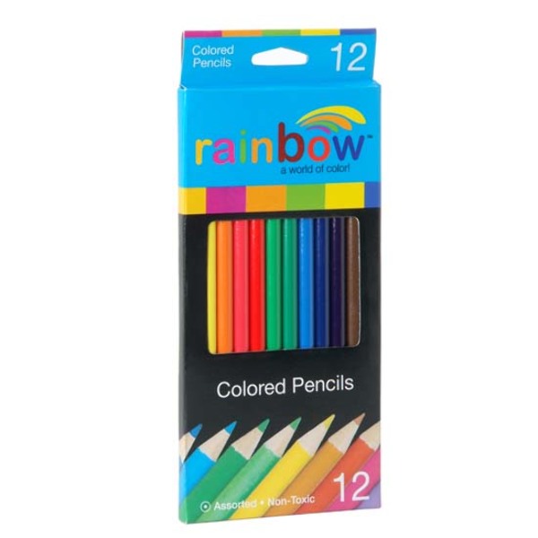 Wholesale Rainbow Colored Pencils 12 Count, Assorted Colors (SKU