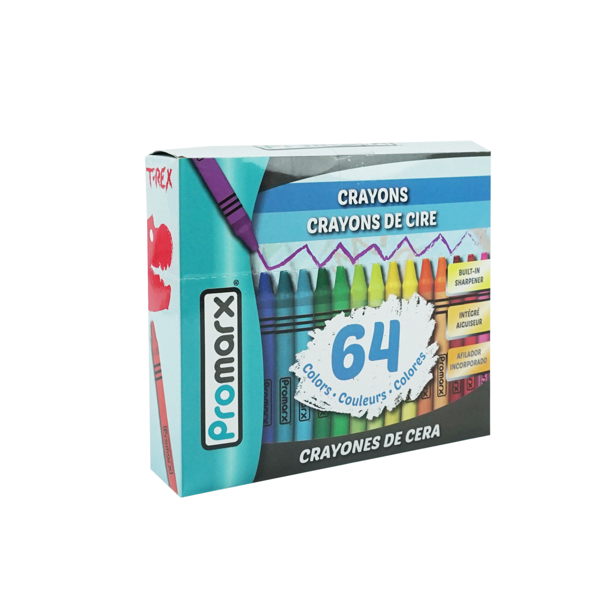 Wholesale Crayons 64 Pack, Assorted Colors, BuiltIn Sharpener
