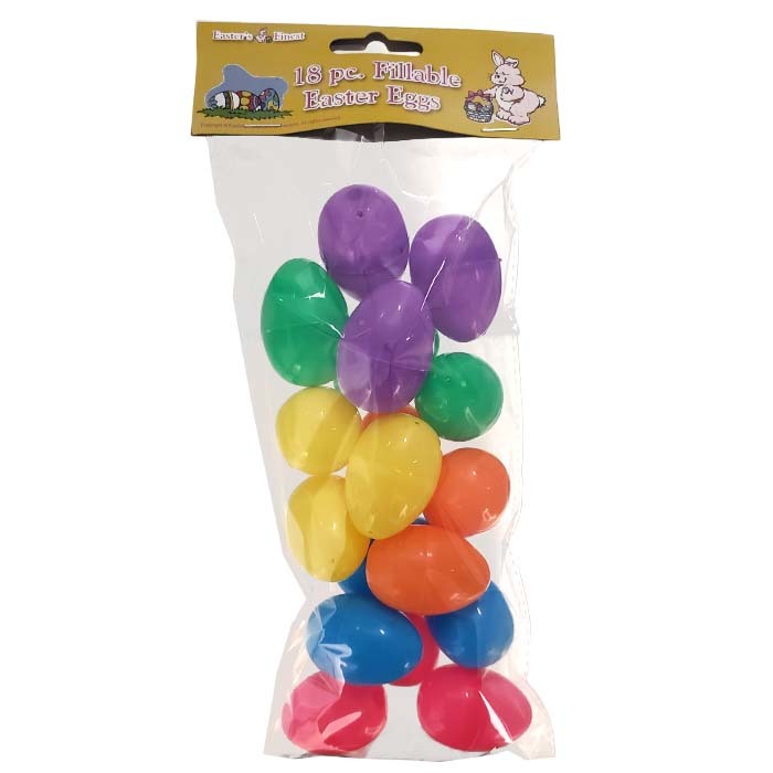 Wholesale Plastic Easter Eggs Assorted Colors, 18 Eggs